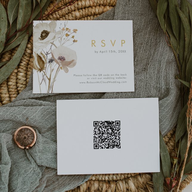 Whimsical Wildflower QR Code RSVP Card (Creator Uploaded)