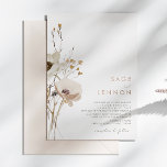 Whimsical Wildflower | Rose Gold Foil Invitation<br><div class="desc">This Whimsical Wildflower | rose gold foil invitation is perfect for your simple, elegant boho wedding. The minimalist watercolor wildflowers and rose gold typography and will help bring your vision to life! The design of pretty white and gold flowers, with touches of purple and yellow, is sure to complete your...</div>