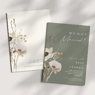Whimsical Wildflower Sage Elopement Announcement