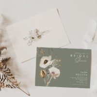 Whimsical Wildflower | Sage Green Bridal Shower Invitation