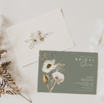 Whimsical Wildflower | Sage Green Bridal Shower Invitation