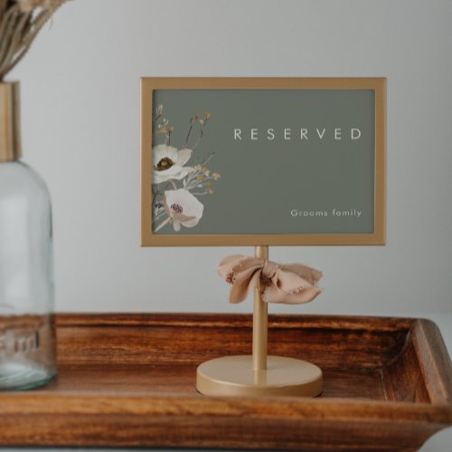 Whimsical Wildflower  Sage Green Reserved Sign