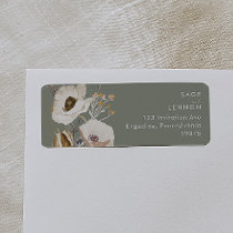 Whimsical Wildflower | Sage Green Return Address L Label