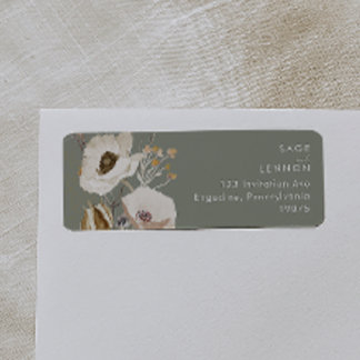 Whimsical Wildflower | Sage Green Return Address L Label