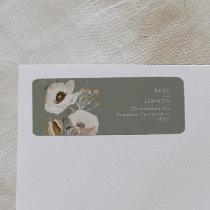 Whimsical Wildflower | Sage Green Return Address L Label