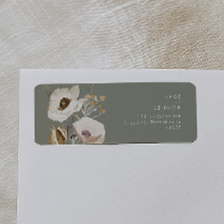 Whimsical Wildflower | Sage Green Return Address L Label