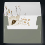 Whimsical Wildflower Sage Green Wedding Invitation Envelope<br><div class="desc">This Whimsical Wildflower Sage Green wedding invitation envelope is perfect for your simple, elegant boho wedding. The minimalist watercolor wildflowers will help bring your vision to life! The design of pretty white and gold flowers, with touches of purple and yellow, is sure to complete your minimal fall floral wedding dream!...</div>