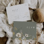 Whimsical Wildflower | Sage Green Wedding RSVP Postcard