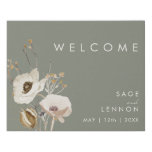 Whimsical Wildflower | Sage Green Welcome Sign at Zazzle