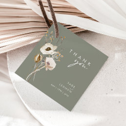 Whimsical Wildflower | Sage Thank You Favor Tags