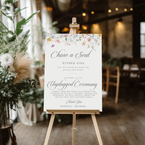 Whimsical Wildflower Seat Unplugged Ceremony  Foam Board
