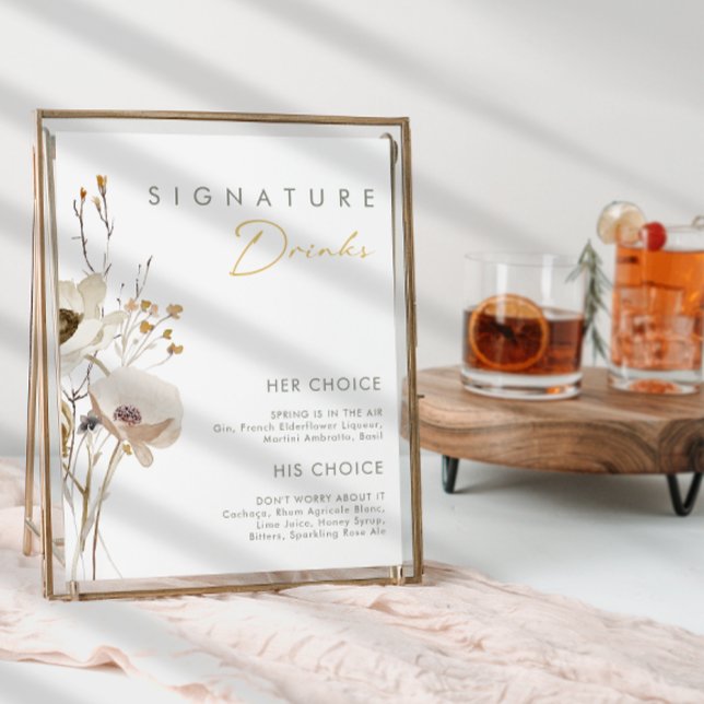 Whimsical Wildflower Signature Drinks Sign (Creator Uploaded)