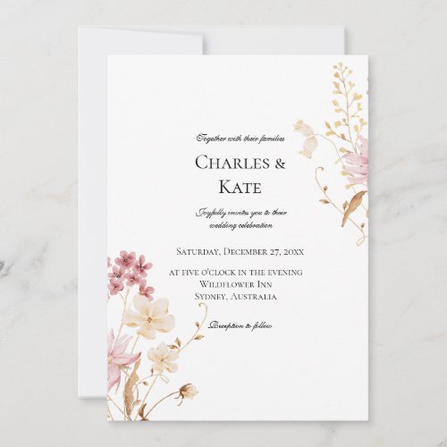 Whimsical Wildflower Spring Summer Fall  Invitation