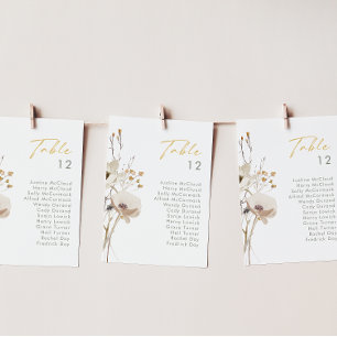 Whimsical Wildflower Table Number Chart