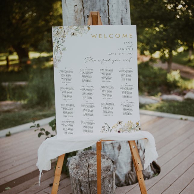 Whimsical Wildflower Table Seating Cart Foam Board (Creator Uploaded)