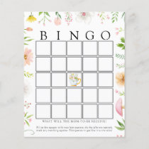 Whimsical Wildflower Tea Baby Bingo Game Card