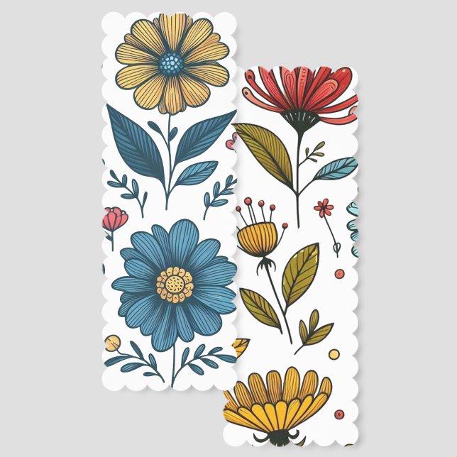 Whimsical Wildflower Two-Sided Bookmark (Front & Back)