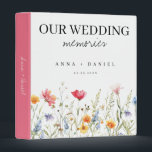 Whimsical Wildflower Wedding 3 Ring Binder<br><div class="desc">This design features a row of brightly colored spring wildflowers. Perfect for whimsical spring weddings.</div>
