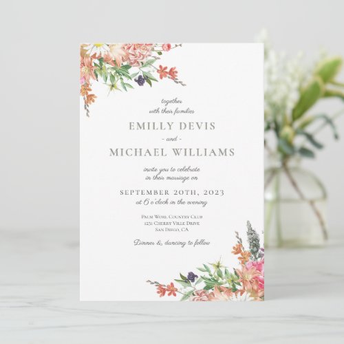 Whimsical Wildflower Wedding Invitation