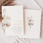 Whimsical Wildflower Wedding Invitation<br><div class="desc">This Whimsical Wildflower wedding invitation is perfect for your simple, elegant boho wedding. The minimalist watercolor wildflowers will help bring your vision to life! The design of pretty white and gold flowers, with touches of purple and yellow, is sure to complete your minimal fall floral wedding dream! Keep it as...</div>