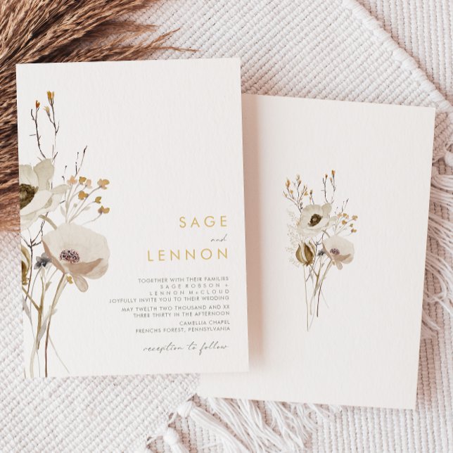 Whimsical Wildflower Wedding Invitation (Creator Uploaded)