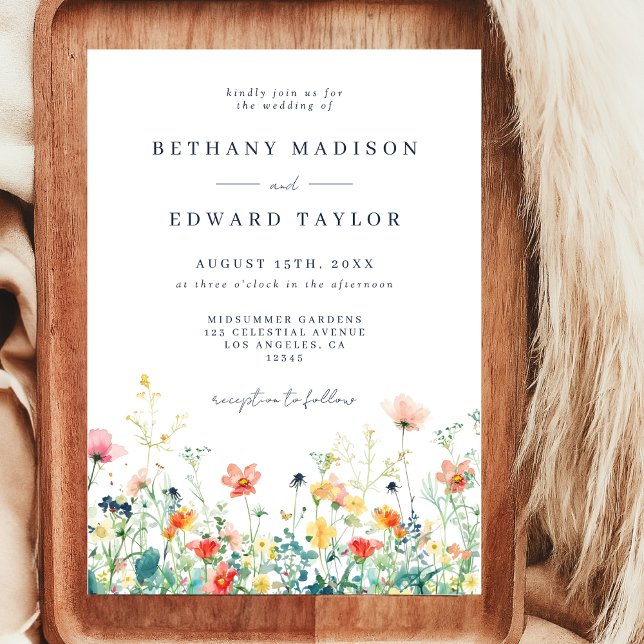 Whimsical Wildflower Wedding Invitation (Creator Uploaded)