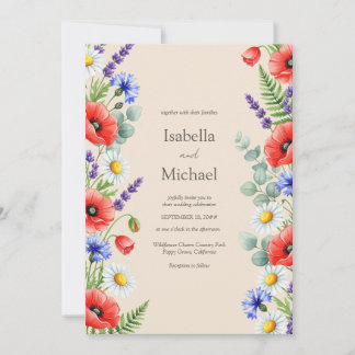 Whimsical Wildflower Wedding Invitation Background