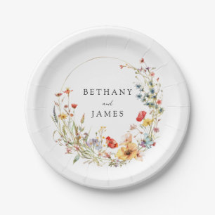 Whimsical Wildflower Wedding Paper Plates
