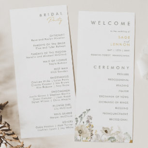 Whimsical Wildflower Wedding Program