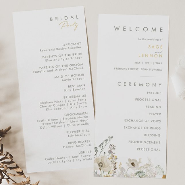 Whimsical Wildflower Wedding Program (Creator Uploaded)