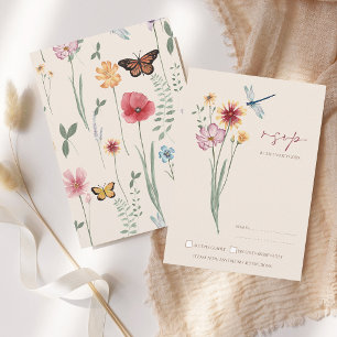 Whimsical Wildflower Wedding RSVP Card