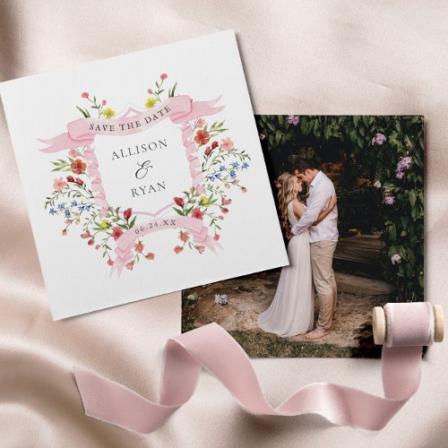 Whimsical Wildflower Wedding Square Save The Date