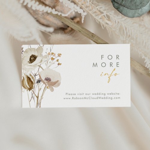Whimsical Wildflower Wedding Website Card