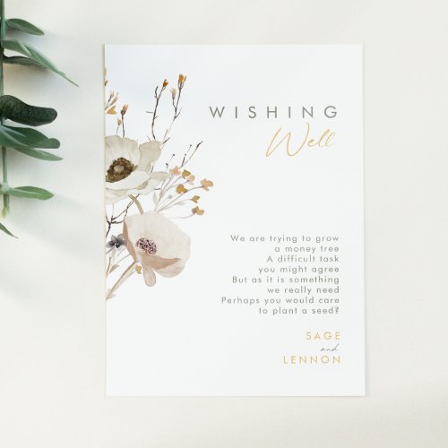 Whimsical Wildflower Wedding Wishing Well Card