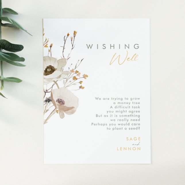 Whimsical Wildflower Wedding Wishing Well Card (Creator Uploaded)