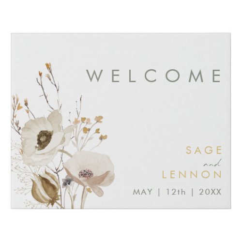 Whimsical Wildflower Welcome Faux Canvas Print