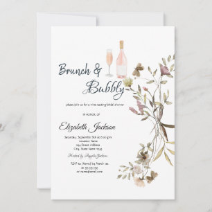 Whimsical WildflowerBrunch & Bubbly Bridal Shower Invitation