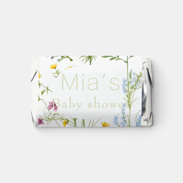 Whimsical  wildflowers Baby shower   Hershey's Miniatures (Front)