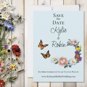 Whimsical Wildflowers Butterfly Mushroom Save The Date