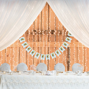 Whimsical Wildflowers Butterfly Mushroom Wedding Bunting Flags