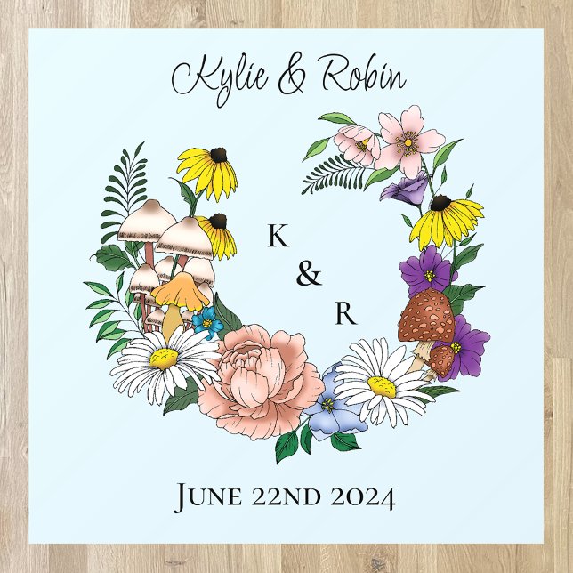 Whimsical Wildflowers Butterfly Mushroom Wedding Floor Decals (Creator Uploaded)