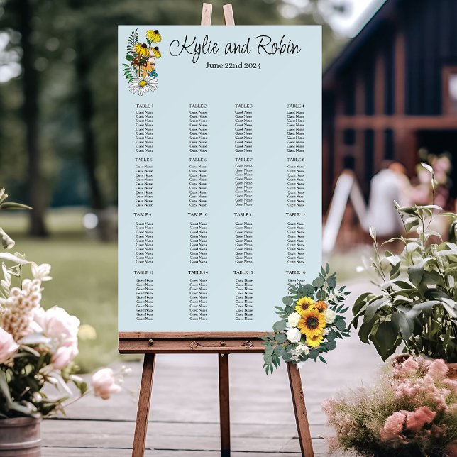 Whimsical Wildflowers Butterfly Mushroom Wedding Foam Board (Creator Uploaded)