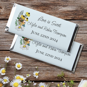 Whimsical Wildflowers Butterfly Mushroom Wedding Hershey Bar Favors