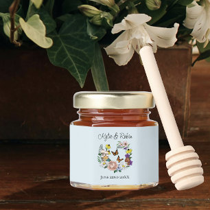 Whimsical Wildflowers Butterfly Mushroom Wedding  Honey Jar Favors