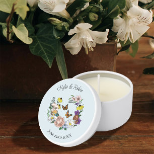 Whimsical Wildflowers Butterfly Mushroom Wedding  Mini Candle Favors