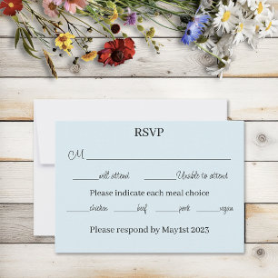 Whimsical Wildflowers Butterfly Mushroom Wedding RSVP Card
