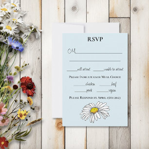 Whimsical Wildflowers Butterfly Mushroom Wedding  RSVP Card