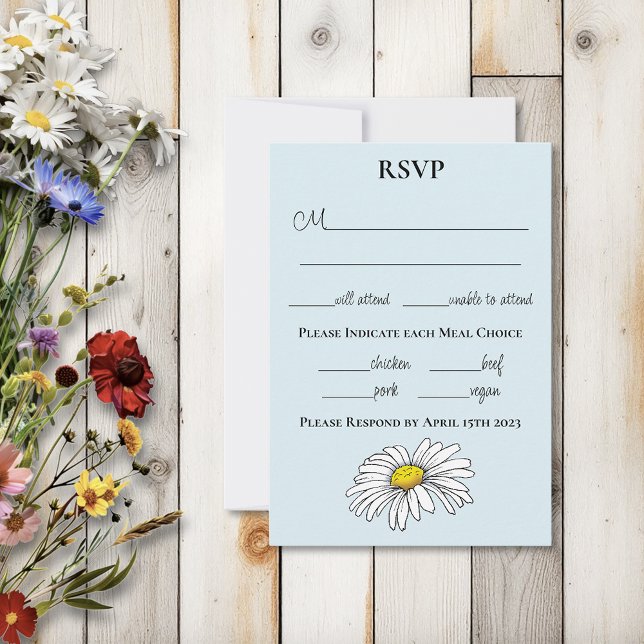 Whimsical Wildflowers Butterfly Mushroom Wedding  RSVP Card (Creator Uploaded)