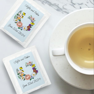 Whimsical Wildflowers Butterfly Mushroom Wedding Tea Bag Drink Mix