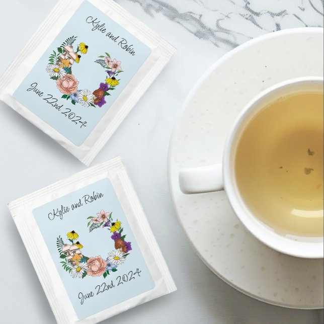 Whimsical Wildflowers Butterfly Mushroom Wedding Tea Bag Drink Mix (Creator Uploaded)